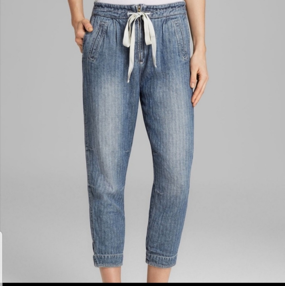 Free people chambray boyfriend jogger small